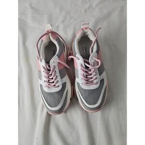 Steve Madden Womens Pink Grey White Chunky Platform Fashion Sneakers Trainers
